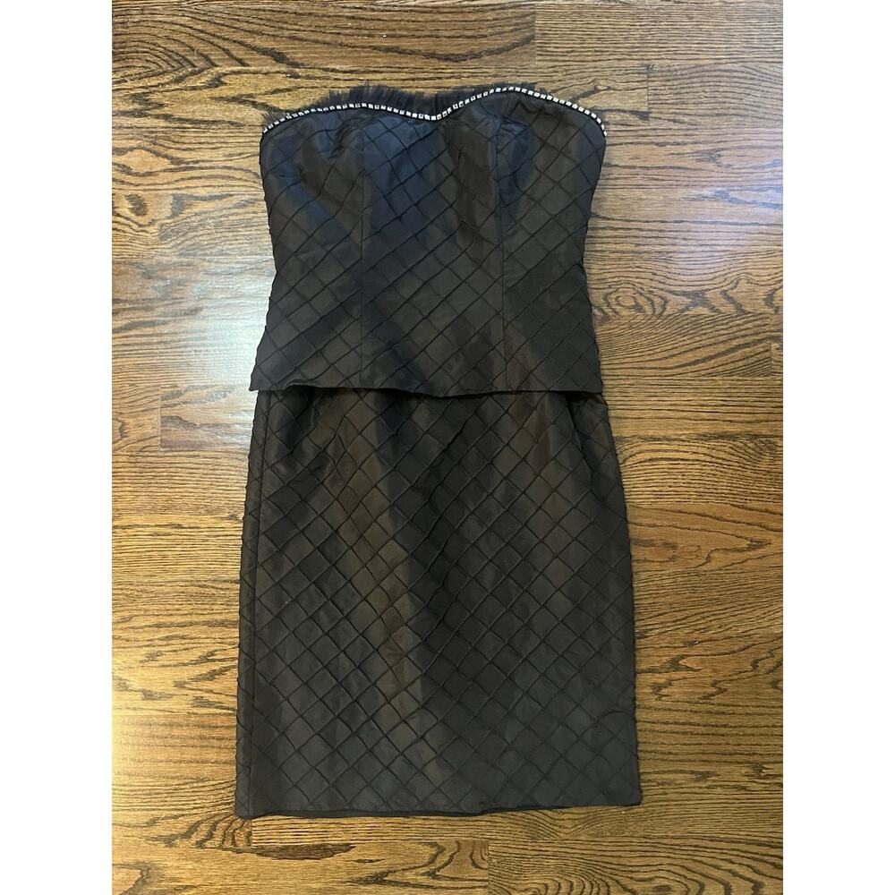 Ideas by Barbara Designer evening formal dress Sz. M strapless 100% silk  USA